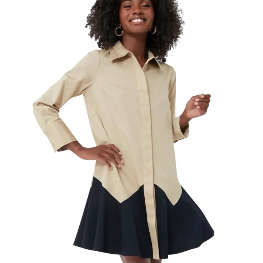 Tuckernuck Sand Roux Mini Long Sleeve Classic Chic Dress EUC Size Small